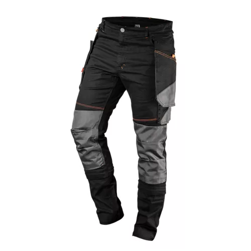 NEO TOOLS Karcsúsított(slim fit), Munkásnadrág, HD, 60% pamut, 37% polyester, 285 g/m2, lecsatolható szerszámzsebek, M 81-239-M