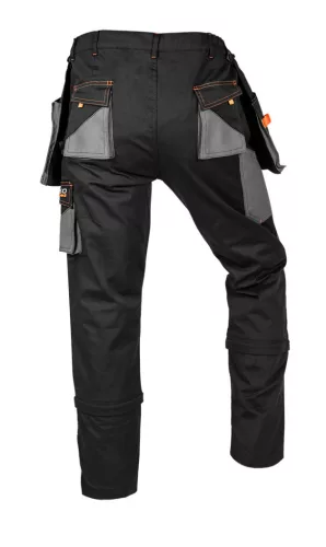 NEO TOOLS Karcsúsított(slim fit), Munkásnadrág, HD, 60% pamut, 37% polyester, 285 g/m2, lecsatolható szerszámzsebek, M 81-239-M