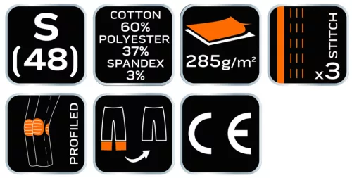 NEO TOOLS Karcsúsított(slim fit), Munkásnadrág, HD, 60% pamut, 37% polyester, 285 g/m2, lecsatolható szerszámzsebek, S 81-239-S