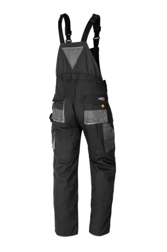 NEO TOOLS Kantáros Munkásnadrág, HD, L/52 65% poliészter, 35% pamut, 267g/m2, térdprotektor zseb, fényvisszaverő, L 81-240-L