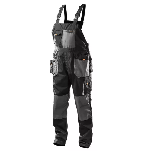 NEO TOOLS Kantáros Munkásnadrág, HD, XXL/58 65% poliészter, 35% pamut, 267g/m2, térdprotektor zseb, fényvisszaverő, XXL 81-240-XXL