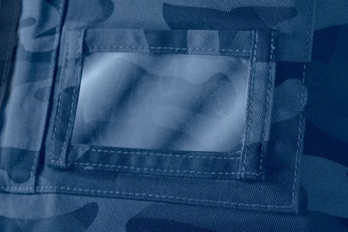 NEO TOOLS Kantáros munkanadrág tengerészkék terepmintás, Camo, Navy, 60% pamut + 40% poliészter, 81-243-XS
