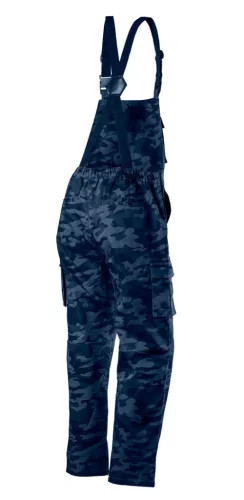 NEO TOOLS Kantáros munkanadrág tengerészkék terepmintás, Camo, Navy, 60% pamut + 40% poliészter, 81-243-XS