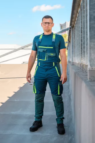 NEO TOOLS Kantáros Munkásnadrág, PREMIUM, 62% pamut, 35% polyester, 3% elastane, S 81-246-S