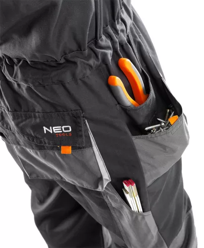 NEO TOOLS Overall, HD, L/54 65% poliészter, 35% pamut, 267g/m2, térdprotektor zseb, vékony fényvisszaverő csík, LD 81-250-LD