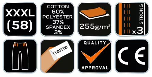NEO TOOLS Kantáros, terepmintás Munkásnadrág, CAMO URBAN, 60% pamut, 37% poliészter, 3% elasztán, XXXL 81-252-XXXL