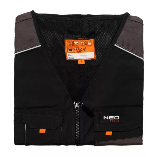 NEO TOOLS Munkavédelmi mellény, HD, XXL/58 65% poliészter, 35% pamut, 267g/m2, vékony fényvisszaverő csík, XXL 81-260-XXL