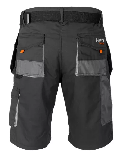 NEO TOOLS Rövid munkásnadrág, HD, Heveder övvel, levehető zsebek, M/50 81-270-M