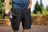 NEO TOOLS Farmer Rövid munkásnadrág, DENIM, fekete, cipzáros oldalzsebekkel, 98% pamut, 410g/m2, S 81-273-S