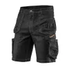 NEO TOOLS Farmer Rövid munkásnadrág, DENIM, fekete, cipzáros oldalzsebekkel, 98% pamut, 410g/m2, XXXL 81-273-XXXL