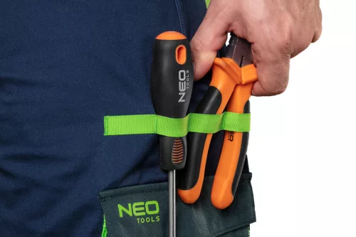 NEO TOOLS Rövid munkásnadrág, övvel, PREMIUM, 62% pamut, 35% polyester, 3% elastane, XS 81-276-XS