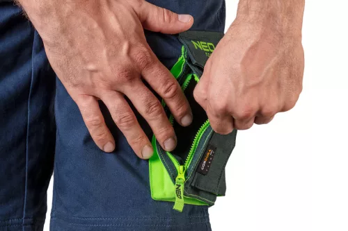 NEO TOOLS Rövid munkásnadrág, övvel, PREMIUM, 62% pamut, 35% polyester, 3% elastane, XXL 81-276-XXL