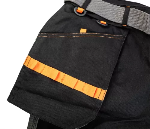 NEO TOOLS Karcsúsított(slim fit) Rövid munkásnadrág, 60% pamut, 37% polyester, 3% elastane, 285 g/m2, övvel, S 81-278-S