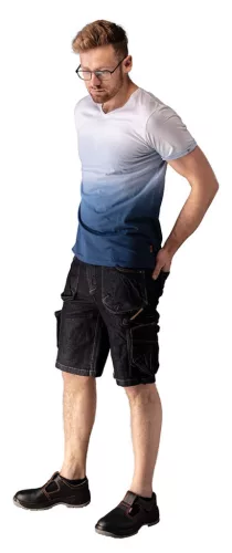 NEO TOOLS Farmer Rövid munkásnadrág, DENIM, cipzáros oldalzsebekkel, 98% pamut, 410g/m2, XXL 81-279-XXL