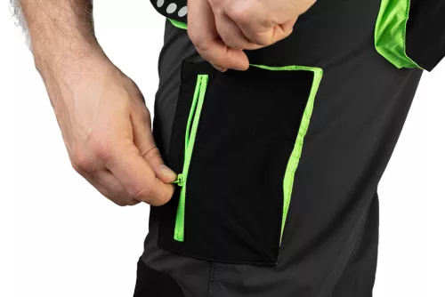 NEO TOOLS Munkásnadrág, PREMIUM, 4 irányban önbeálló anyag, fekete-zöld, XXXL 81-290-XXXL