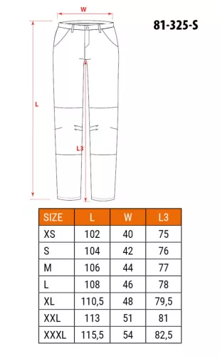 NEO TOOLS Munkásnadrág, 100% pamut, S 81-325-S
