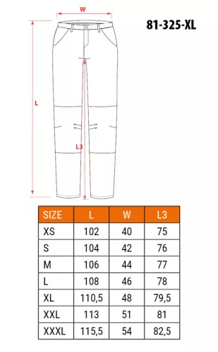 NEO TOOLS Munkásnadrág, 100% pamut, XL 81-325-XL