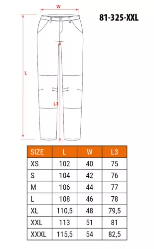 NEO TOOLS Munkásnadrág, 100% pamut, XXL 81-325-XXL