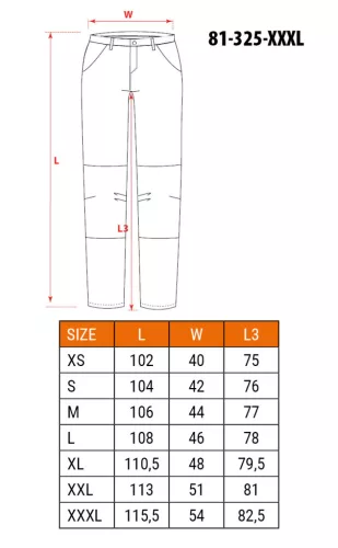 NEO TOOLS Munkásnadrág, 100% pamut, XXXL 81-325-XXXL