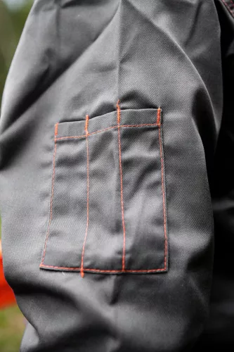 NEO TOOLS Munkavédelmi kabát, BASIC, L/52, 35% pamut, 65% polyester, Többfunkciós zsebek, gumírozott derék, CE EN341 81-410-L