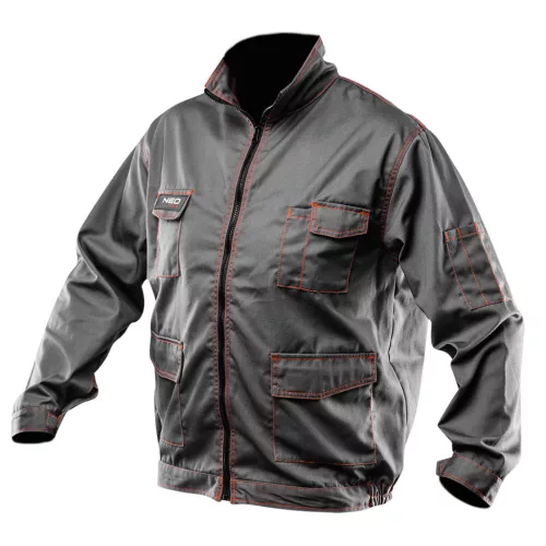 NEO TOOLS Munkavédelmi kabát, BASIC, M/50, 35% pamut, 65% polyester, Többfunkciós zsebek, gumírozott derék, CE EN341 81-410-M