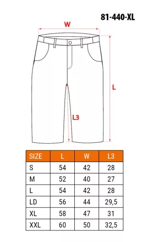 NEO TOOLS Rövid munkásnadrág, BASIC, XXL/58 81-440-XL