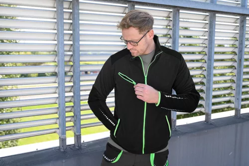 NEO TOOLS Polár Munkavédelmi kabát, PREMIUM, fekete, cordura megerősítésekkel, 300g/m2, L 81-507-L