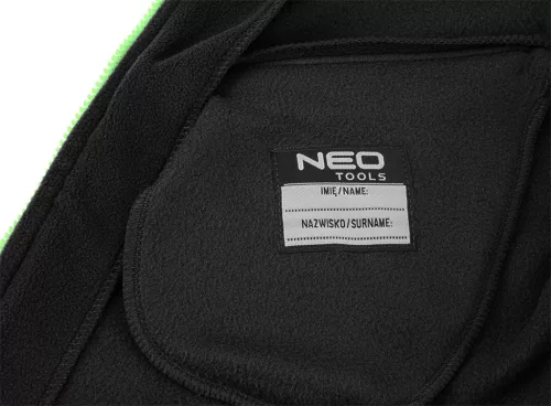 NEO TOOLS Polár Munkavédelmi kabát, PREMIUM, fekete, cordura megerősítésekkel, 300g/m2, XXL 81-507-XXL