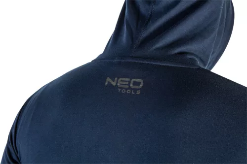 NEO TOOLS Munkavédelmi pulóver kapucnival COMFORT, sötétkék, 60% poliészter 40% műselyem, L  81-513-L