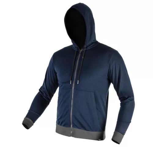 NEO TOOLS Munkavédelmi pulóver kapucnival COMFORT, sötétkék, 60% poliészter 40% műselyem, S 81-513-S