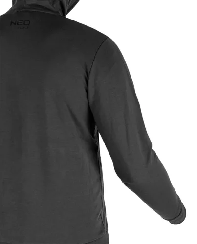 NEO TOOLS Munkavédelmi pulóver kapucnival COMFORT, szürke, 57% pamut 39% poliészter, XL 81-514-XL