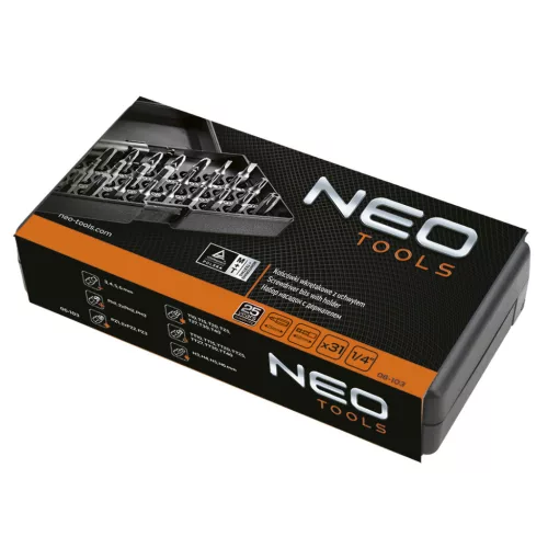 NEO TOOLS Csavarhúzó bitkészlet 31db 25 év garanciával 06-103