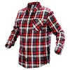 NEO TOOLS Flanel munkaing, piros-fekete-fehér, 100% pamut, L 81-540-L
