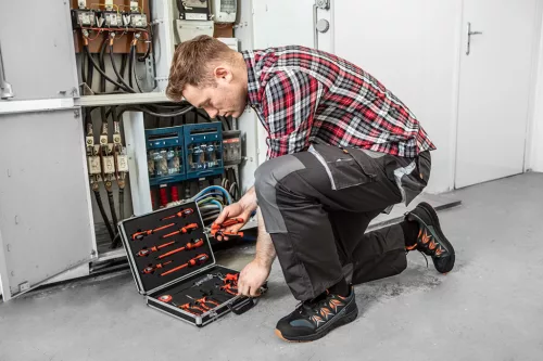 NEO TOOLS Flanel munkaing, piros-fekete-fehér, 100% pamut, S 81-540-S