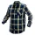 NEO TOOLS Flanel munkaing, kék-oliva-fekete, 100% pamut, M 81-541-M