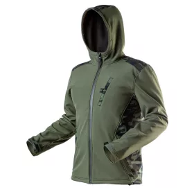   NEO TOOLS Terepmintás, softshell Munkavédelmi kabát, víz- és szélálló, kapucnis, CAMO, vízáll.:5000mm, légáter.:3000g/m2/24h, L 81-553-L