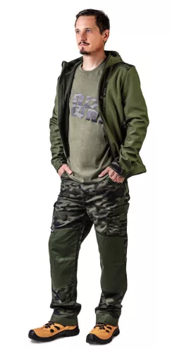 NEO TOOLS Terepmintás, softshell Munkavédelmi kabát, víz- és szélálló, kapucnis, CAMO, vízáll.:5000mm, légáter.:3000g/m2/24h, XXL 81-553-XXL