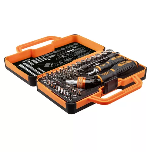 NEO TOOLS Csavarhúzó bitkészlet, hajtószárral 69db 06-116