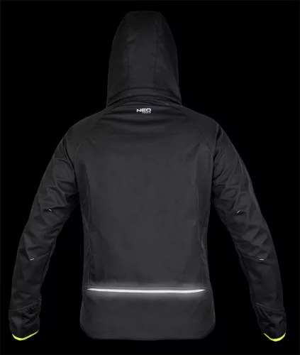 NEO TOOLS Softshell munkavédelmi kabát, fekete-sárga, XL 81-562-XL