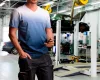 NEO TOOLS Munkavédelmi póló, kék árnyékmintás, DENIM, 100% pamut, 180g/m2, S 81-602-S