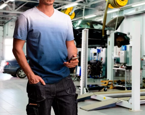 NEO TOOLS Munkavédelmi póló, kék árnyékmintás, DENIM, 100% pamut, 180g/m2, XXL 81-602-XXL