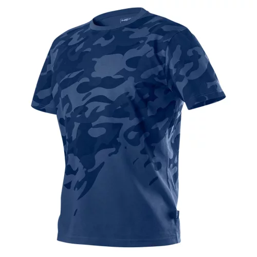 NEO TOOLS Munkavédelmi póló, CAMO Navy, tengerészkék, terepmintás, 100% pamut, XXL 81-603-XXL