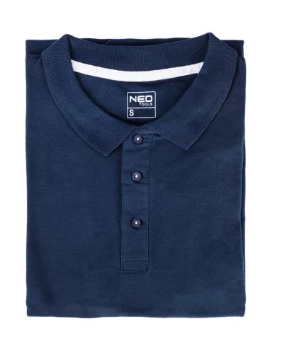 NEO TOOLS Munkavédelmi póló, galléros, kék, DENIM, 100% pamut, 200g/m2, XXXL 81-606-XXXL