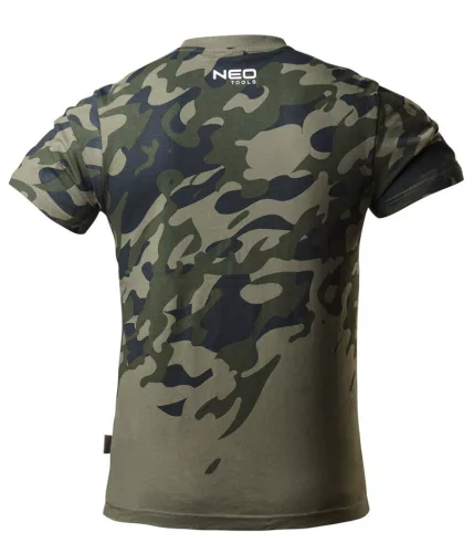 NEO TOOLS Munkavédelmi póló, CAMO, terepmintás, olíva, 100% pamut, 180g/m2, L 81-613-M