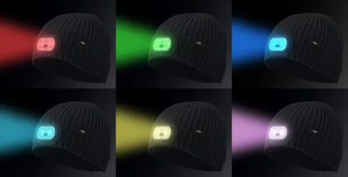 NEO TOOLS Kötött munkasapka, beépített RGB-led lámpával 81-627