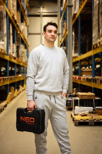 NEO TOOLS Melegítő felső COMFORT, szürke, 79% pamut, L 81-650-L
