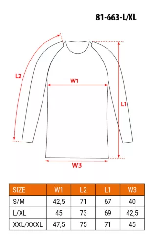 NEO TOOLS Thermo aláöltözet felső, hosszú ujjú CARBON, L/XL 81-663-L/XL