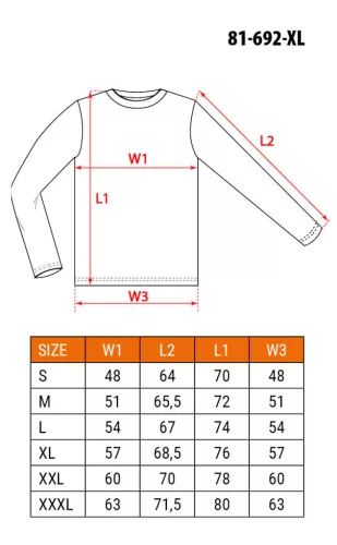 NEO TOOLS Munkavédelmi póló, hosszú ujjú, tengerészkék, 100% pamut, XL 81-692-XL