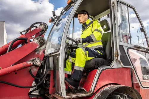 NEO TOOLS Láthatósági Softshell Munkavédelmi kabát, kapucnival, sárga, XXL 81-700-XXL