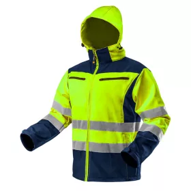  NEO TOOLS Láthatósági Softshell Munkavédelmi kabát, kapucnival, sárga, XXXL 81-700-XXXL